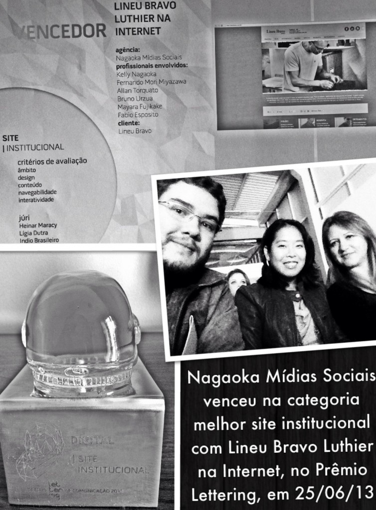Nagaoka Mídias Sociais venceu categoria melhor site institucional no Prêmio Lettering de Comunicação 2013